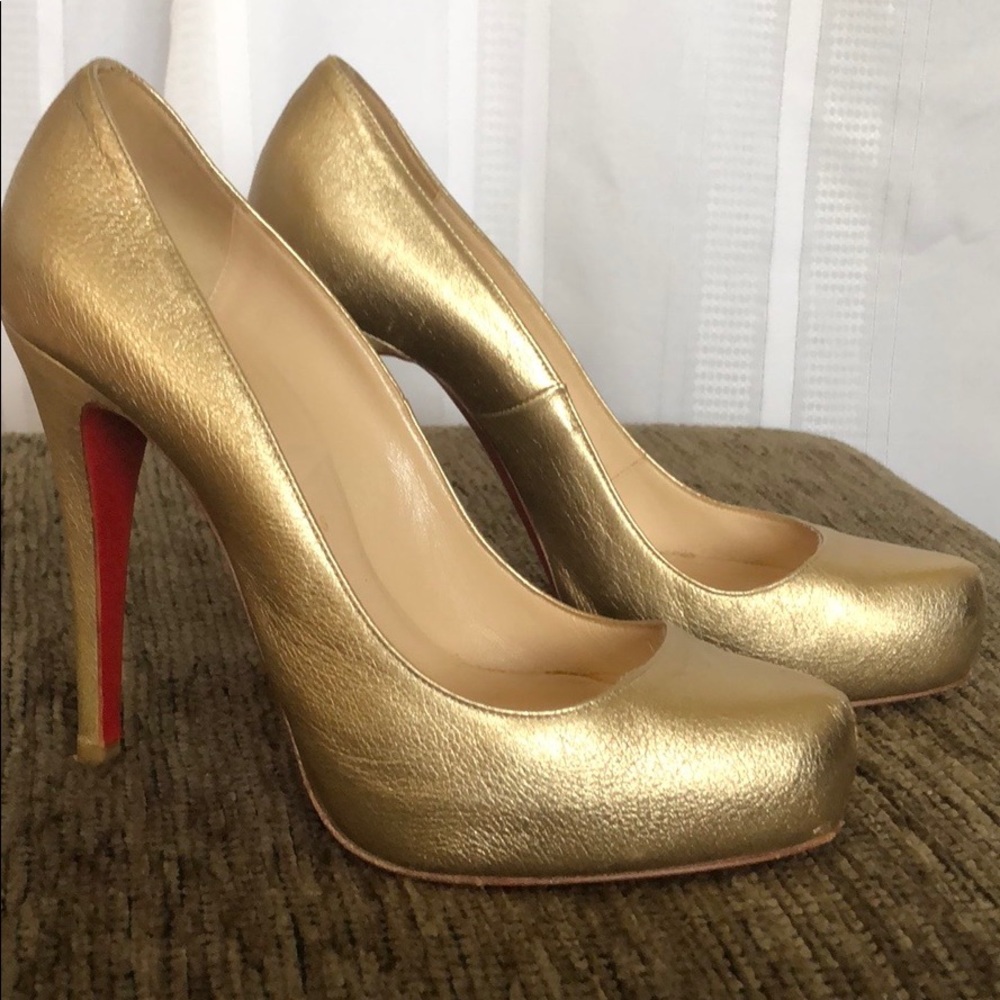 Gold Christian Louboutin Heels